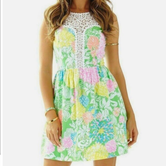 Lilly Pulitzer Raegan Dress Hibiscus Stroll - Picture 1 of 3